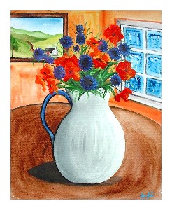 Flowers In A White Jug