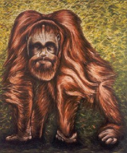 Orangutang with selfportrait