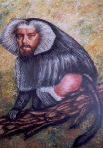 Baboon with selfportrait