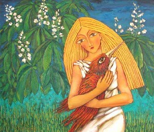 Kambourov,Sasho-Girl with a Bird