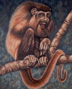 Red howler with selfportrait